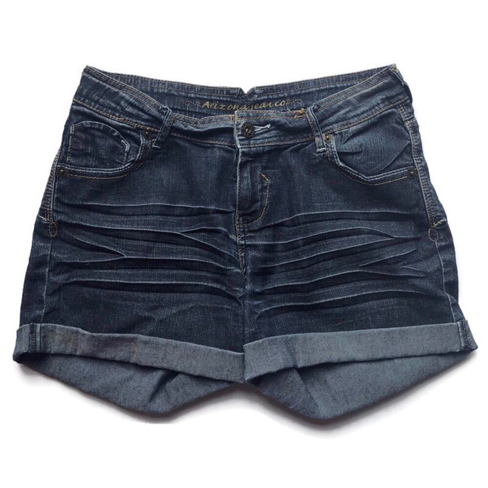 Arizona Jeans Co. Dark Blue Wash Denim Shorts Size Girls 16 Regular